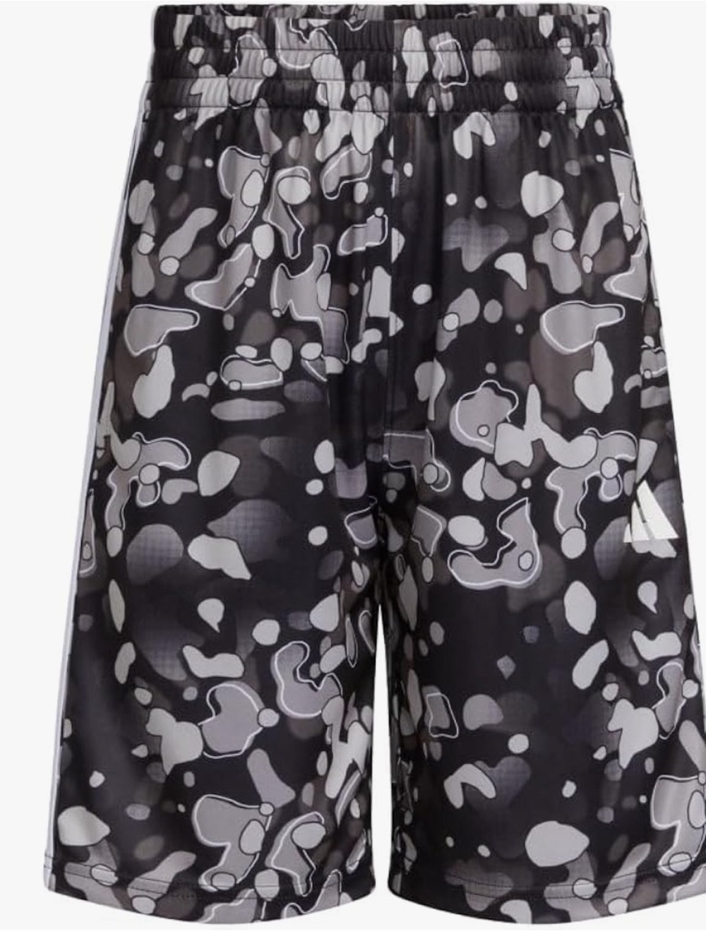 adidas Boys Black & White Camo Athletic Shorts